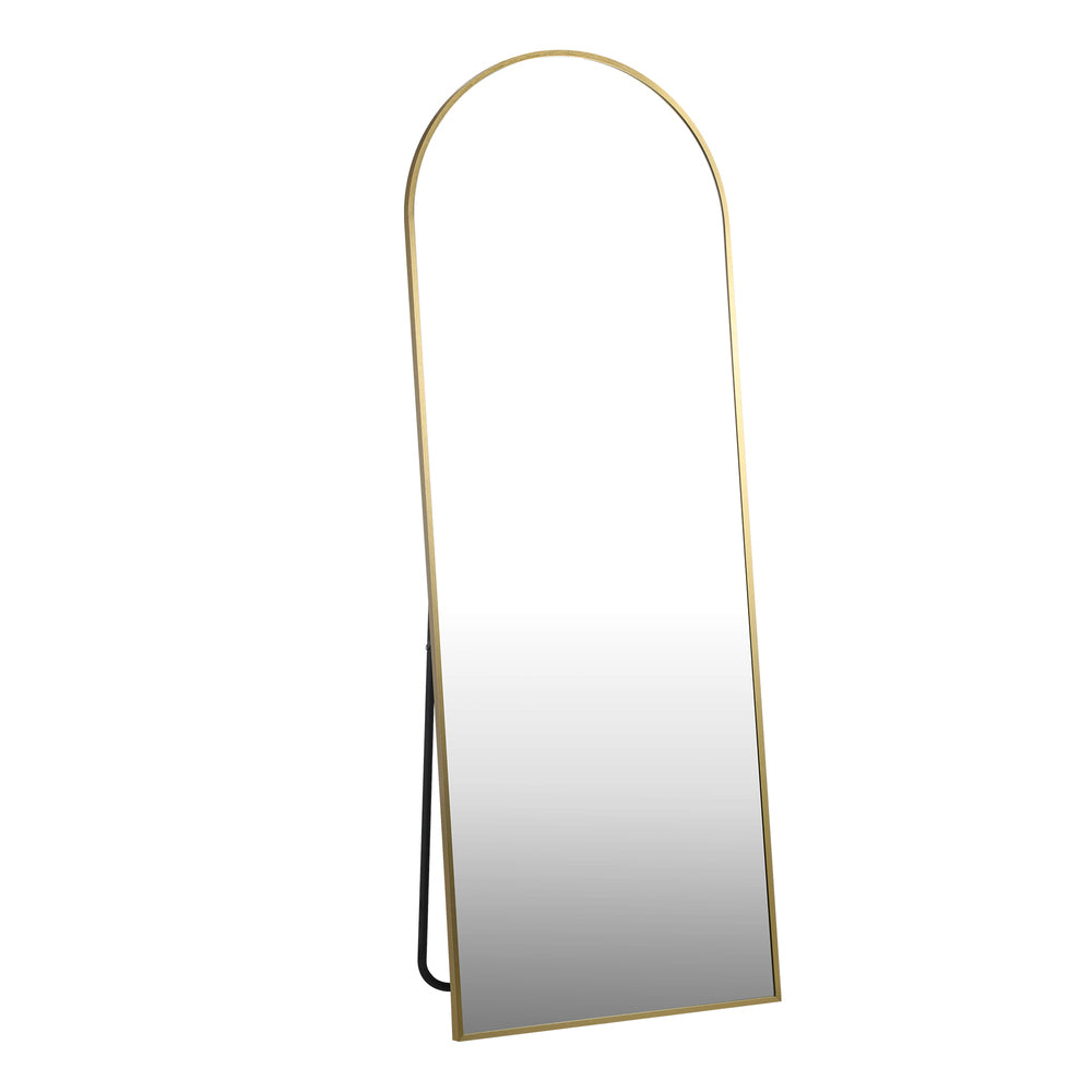 Oikiture Full Length Mirror Arched Free Standing Gold 166x60cm