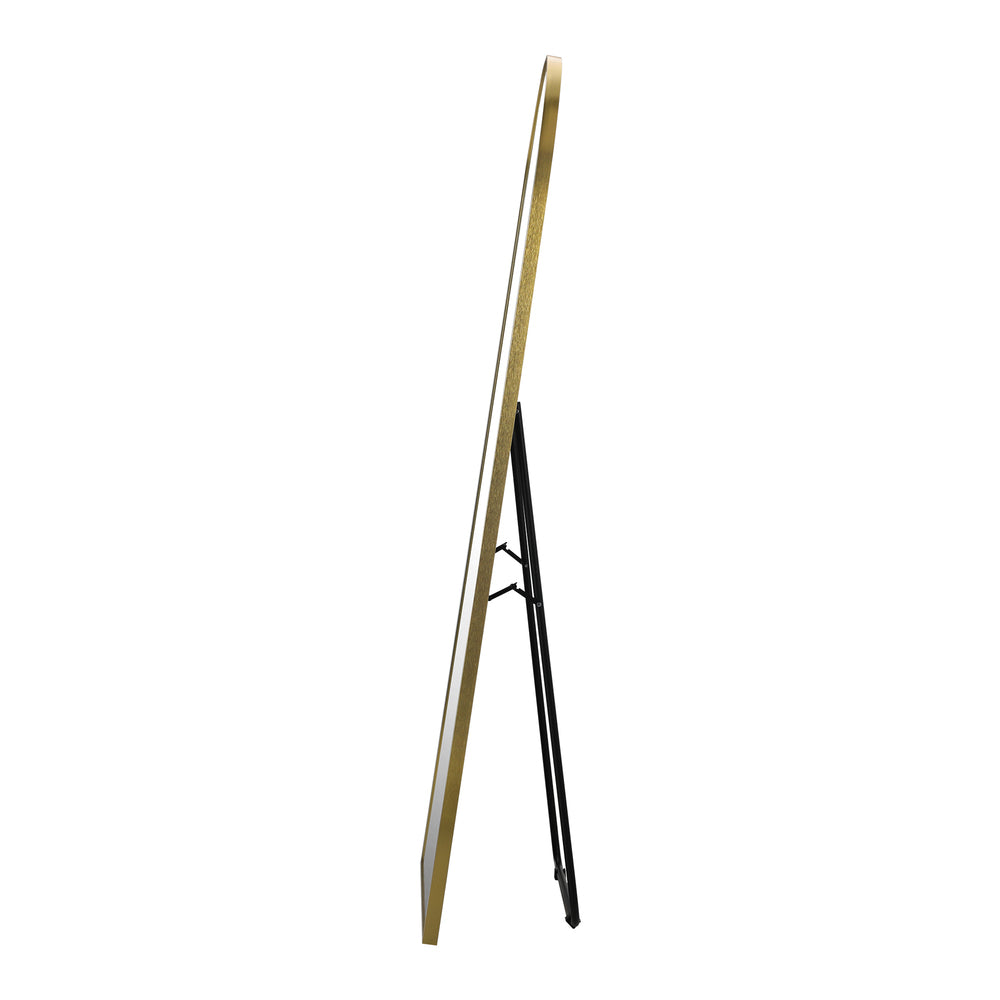 Oikiture Full Length Mirror Arched Free Standing Gold 166x60cm
