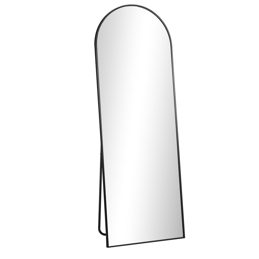Oikiture 180x70cm Full Length Mirror Arched Floor Mirrors Black