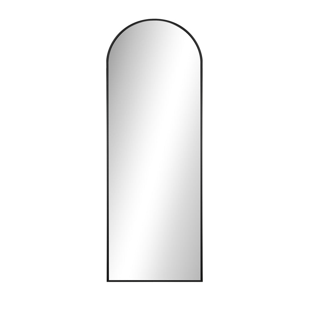 Oikiture 180x70cm Full Length Mirror Arched Floor Mirrors Black