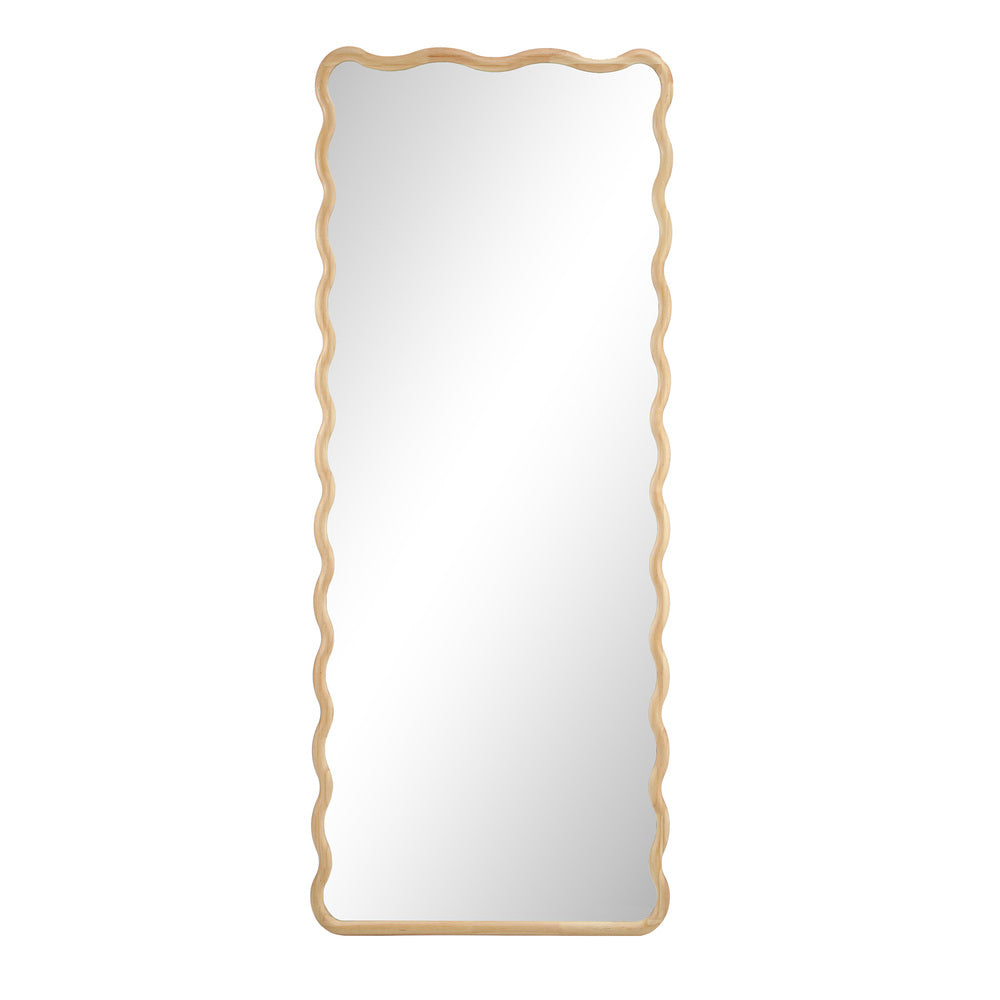 Oikiture Wooden Full Length Mirror 165x60cm Wavy Floor Mirrors