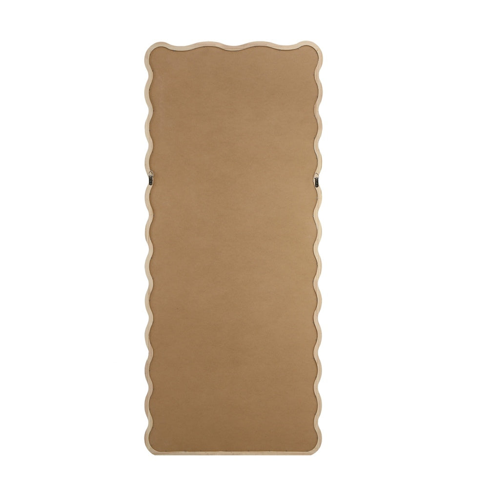 Oikiture Wooden Full Length Mirror 180x70cm Wavy Floor Mirrors