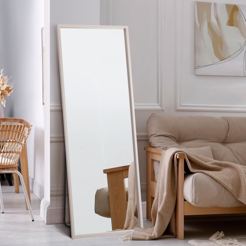Oikiture Wooden Full Length Mirror 166x60cm Rectangle White