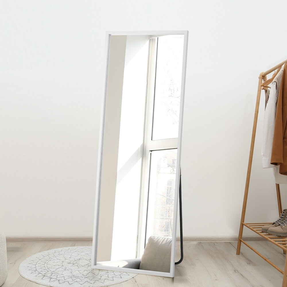 Oikiture Wooden Full Length Mirror 166x60cm Rectangle White