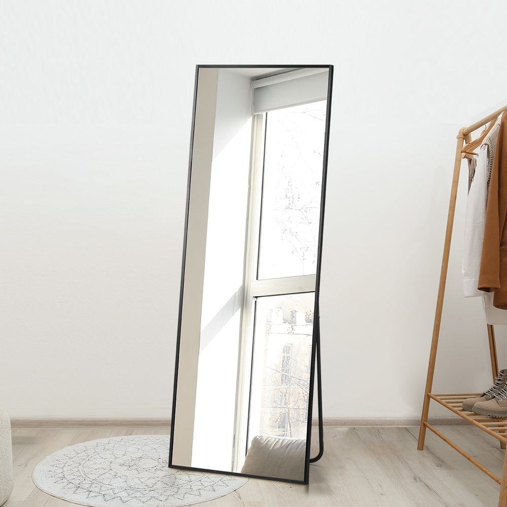 Oikiture 166x60cm Full Length Mirror Dressing Floor Mirrors Black