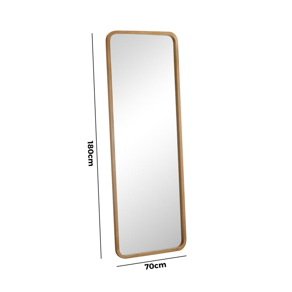 Oikiture Wooden Full Length Mirror 180x70cm Rectangle Floor Mirrors