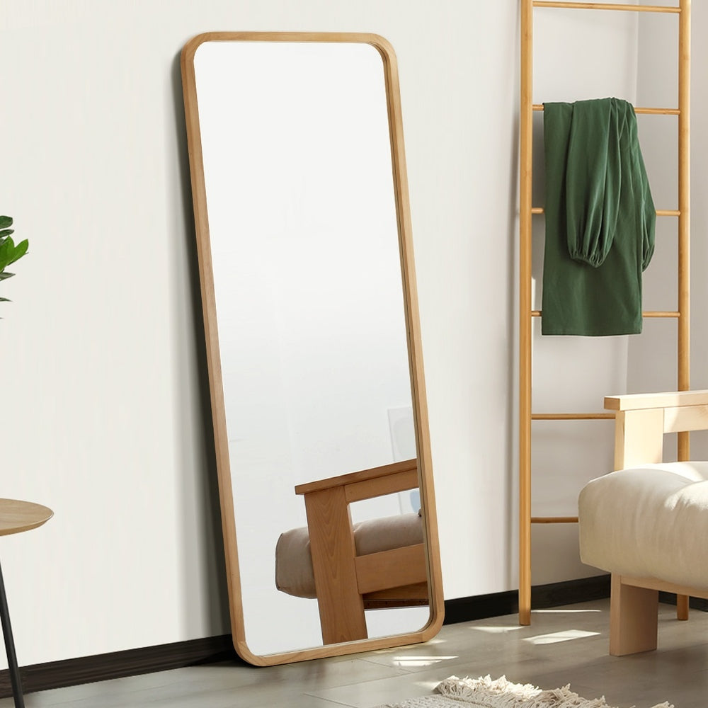 Oikiture Wooden Full Length Mirror 180x70cm Rectangle Floor Mirrors