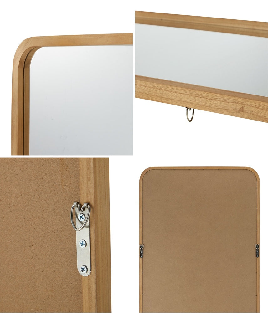 Oikiture Wooden Full Length Mirror 180x70cm Rectangle Floor Mirrors