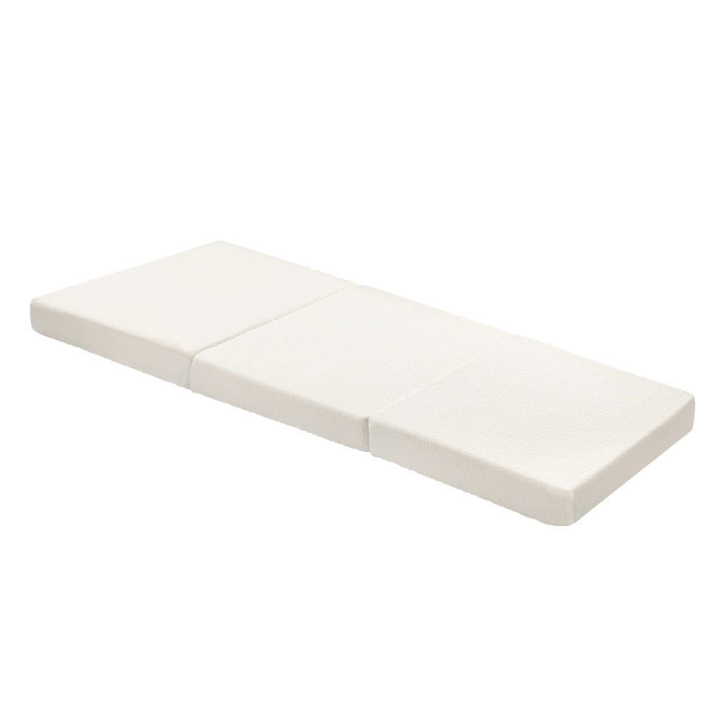 Bedra Folding Mattress Sherpa Fleece Foam 3-fold Single