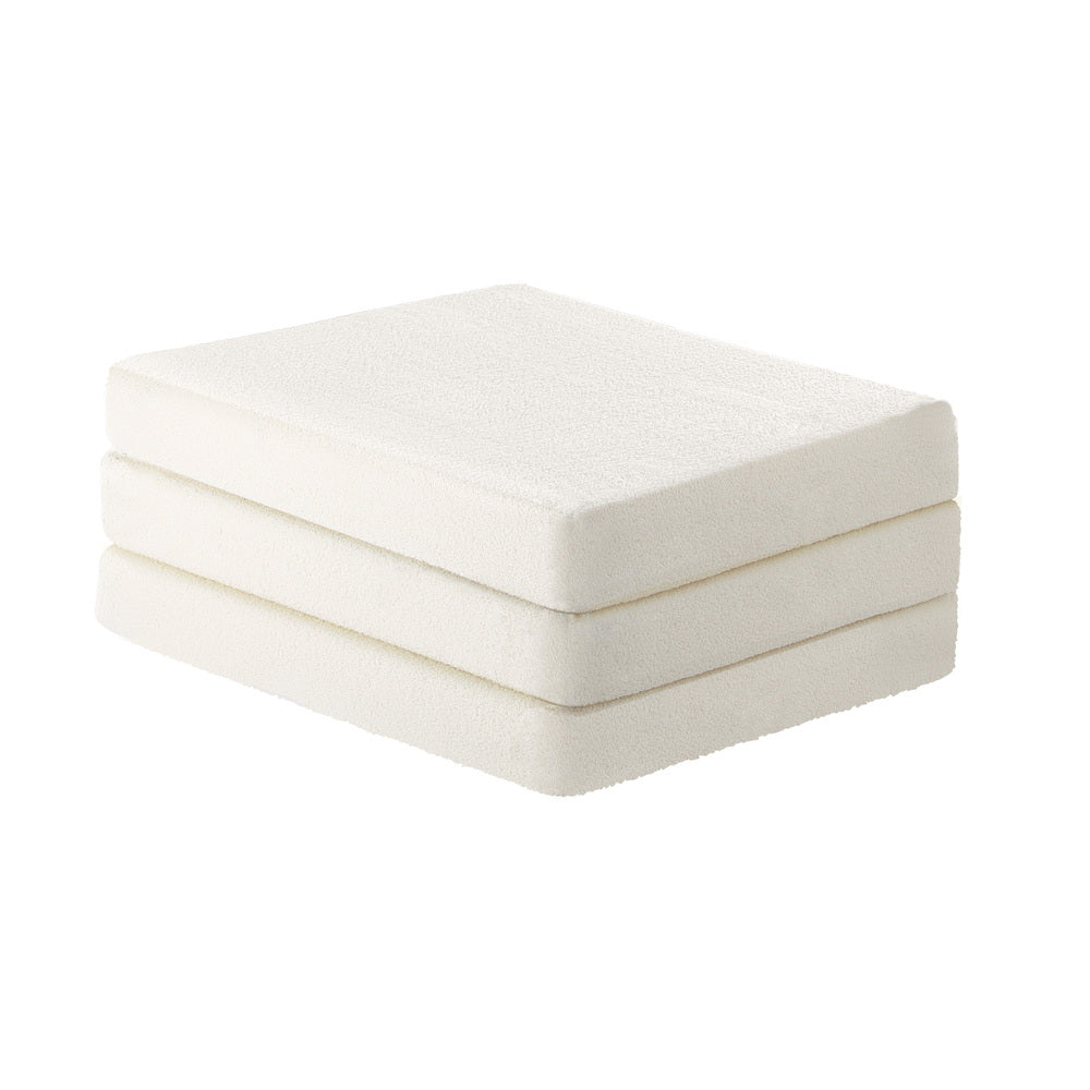 Bedra Folding Mattress Sherpa Fleece Foam 3-fold Single