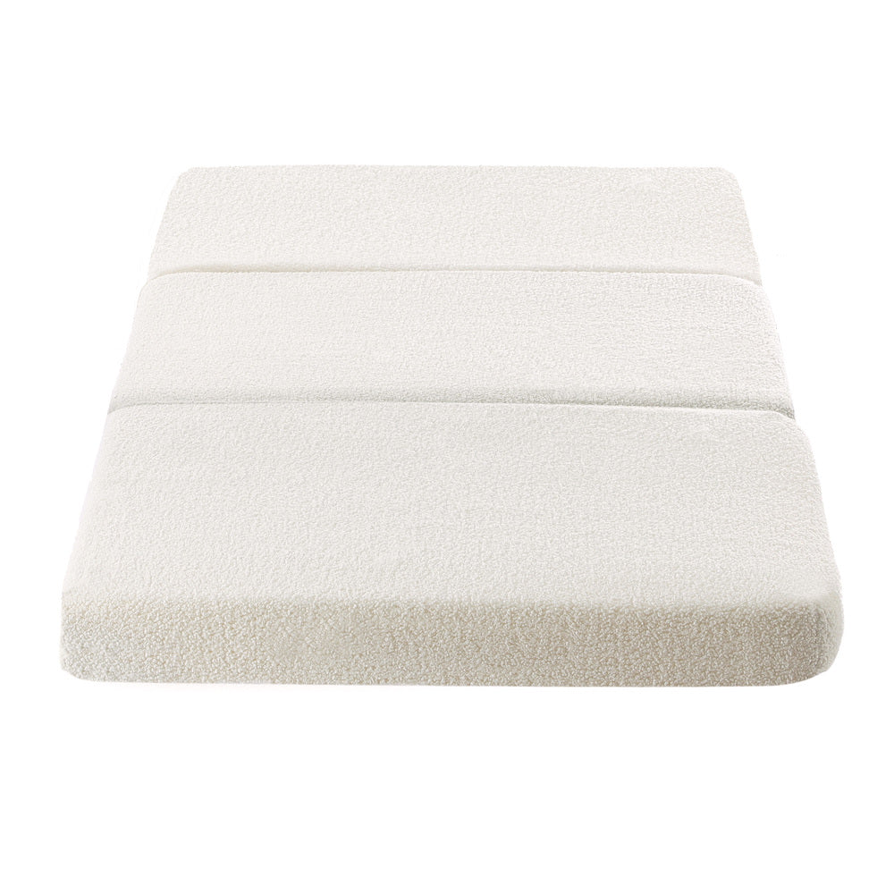 Bedra Folding Mattress Sherpa Fleece Foam 3-fold Single