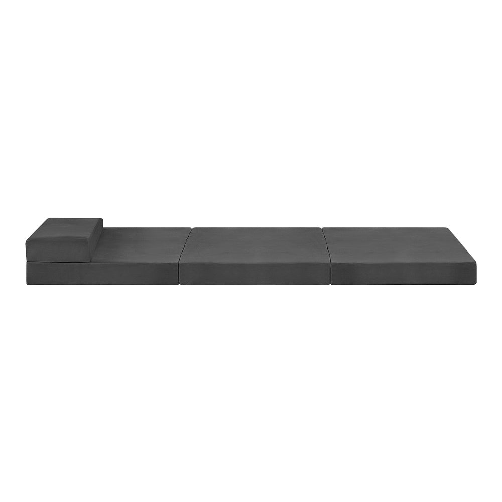 Bedra Foldable Foam Mattress Floor Bed Grey Single