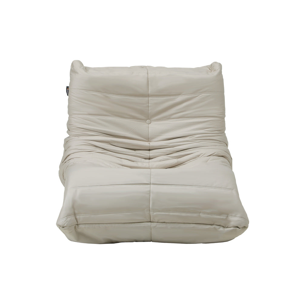 Oikiture 2X Floor Sofa Lounge Caterpillar Lazy Couch Single Pouffe Beige