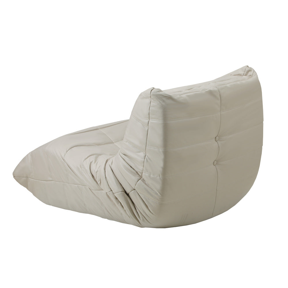 Oikiture 2X Floor Sofa Lounge Caterpillar Lazy Couch Single Pouffe Beige