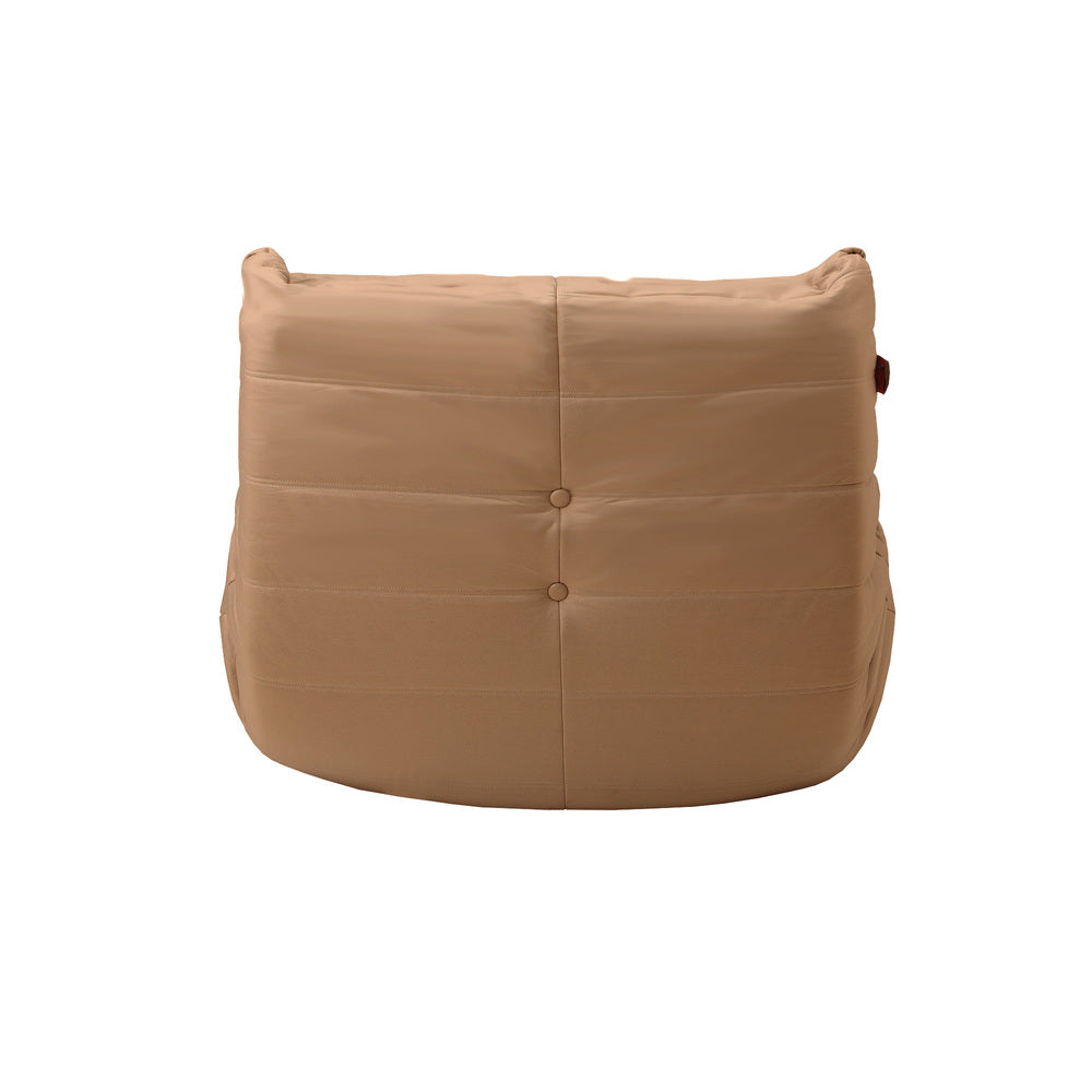 Oikiture 2X Floor Sofa Lounge Caterpillar Couch Single Pouffe Brown