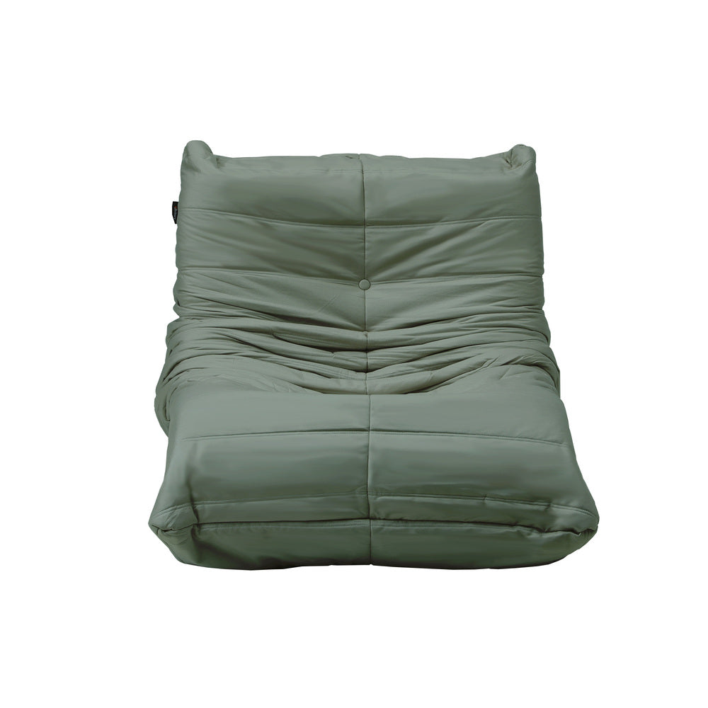 Oikiture 2X Floor Sofa Lounge Caterpillar Lazy Couch Single Chair Pouffe Green