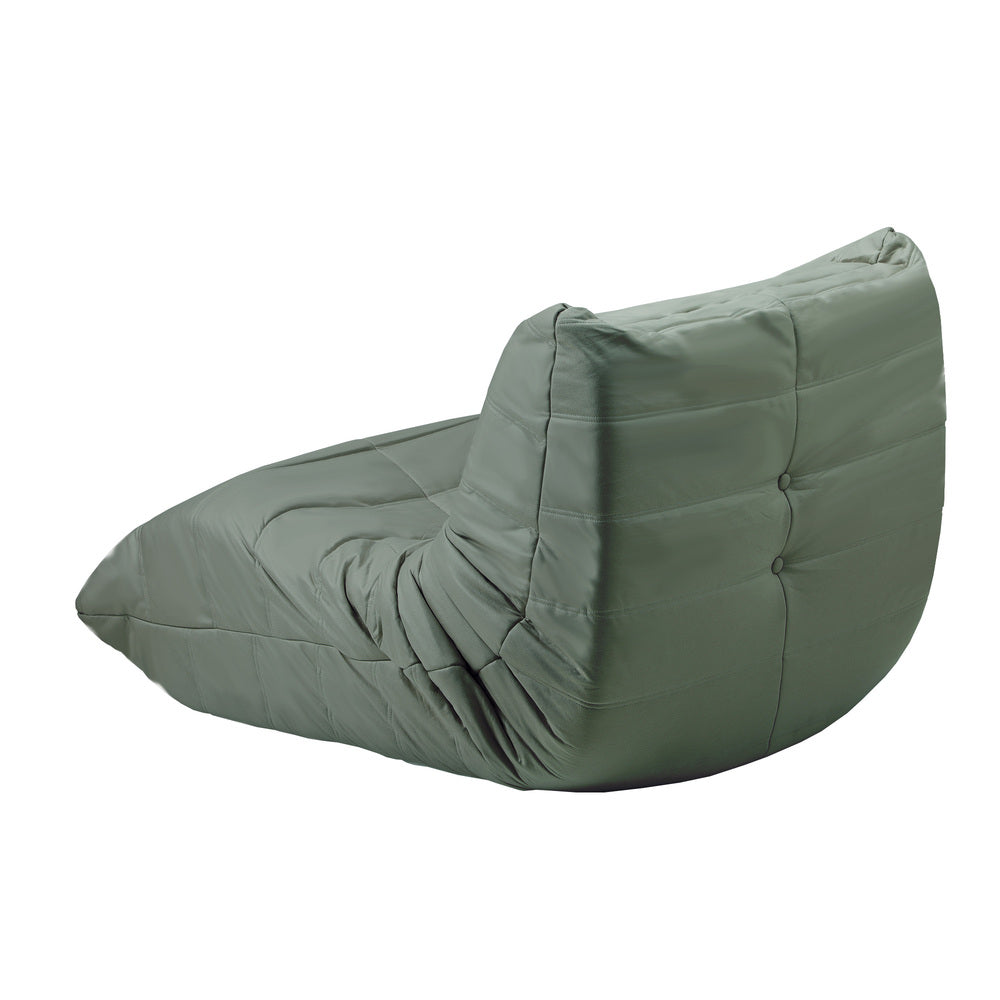 Oikiture 2X Floor Sofa Lounge Caterpillar Lazy Couch Single Chair Pouffe Green