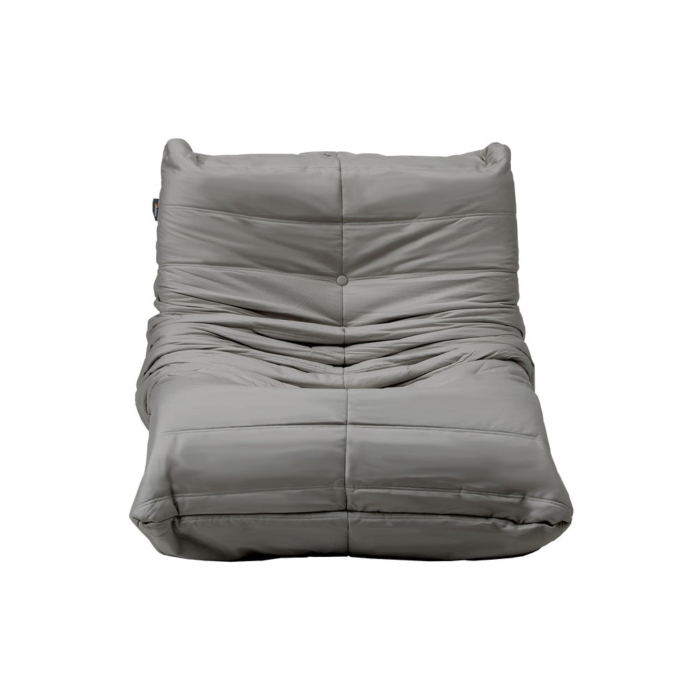 Oikiture 2X Floor Sofa Lounge Caterpillar Couch Single Pouffe Grey
