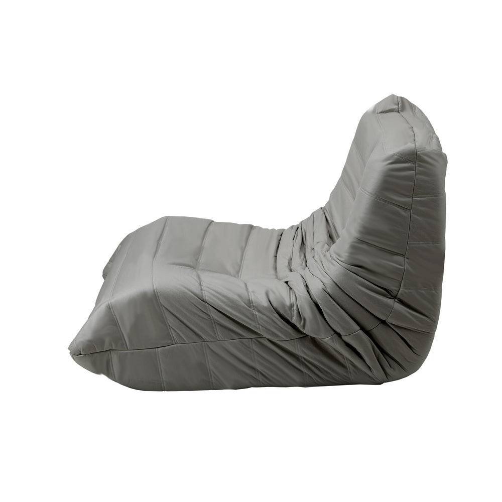 Oikiture 2X Floor Sofa Lounge Caterpillar Couch Single Pouffe Grey