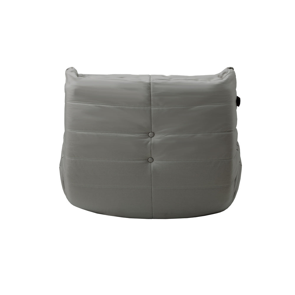 Oikiture 2X Floor Sofa Lounge Caterpillar Couch Single Pouffe Grey