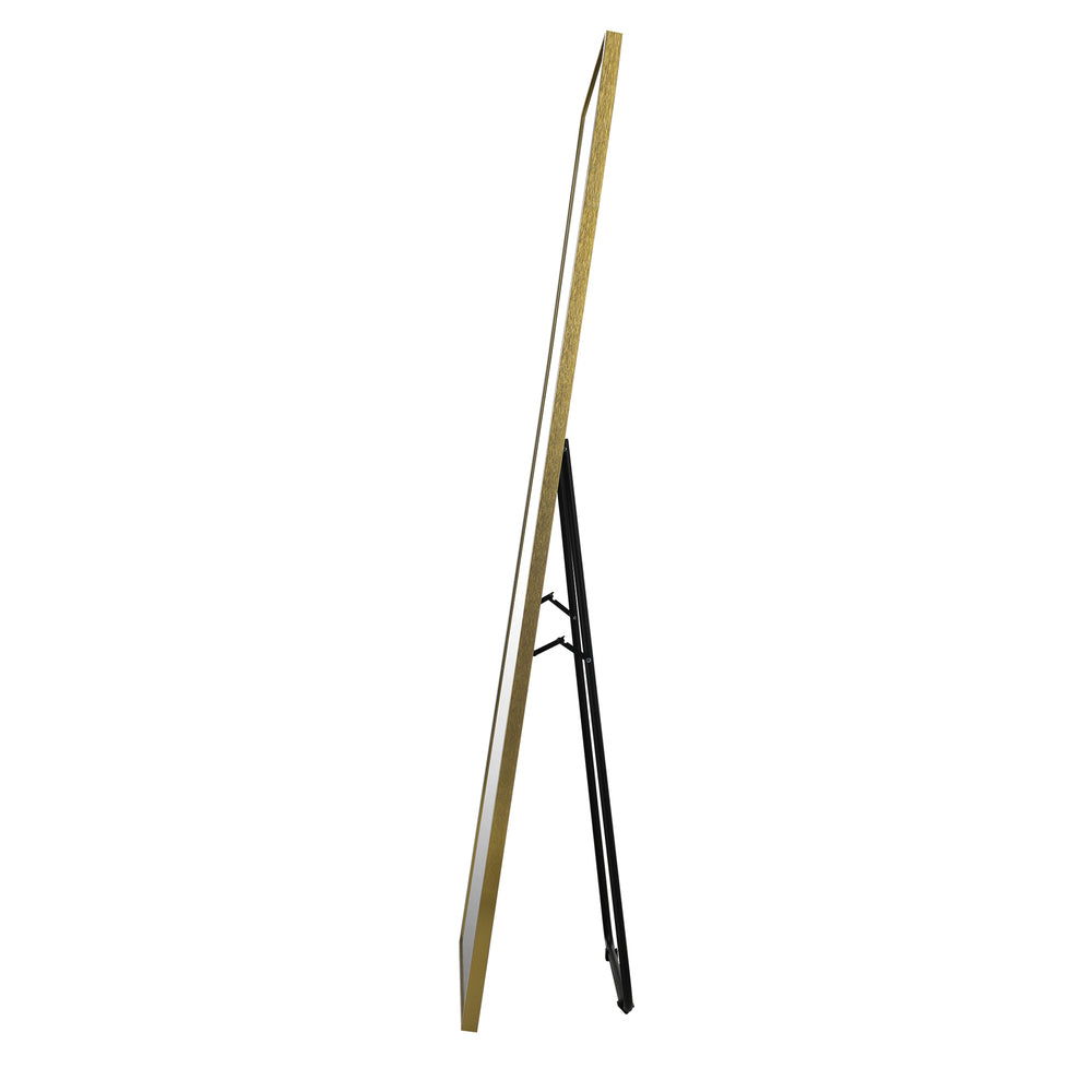 Oikiture Full Length Mirror Rectangle Free Standing Gold