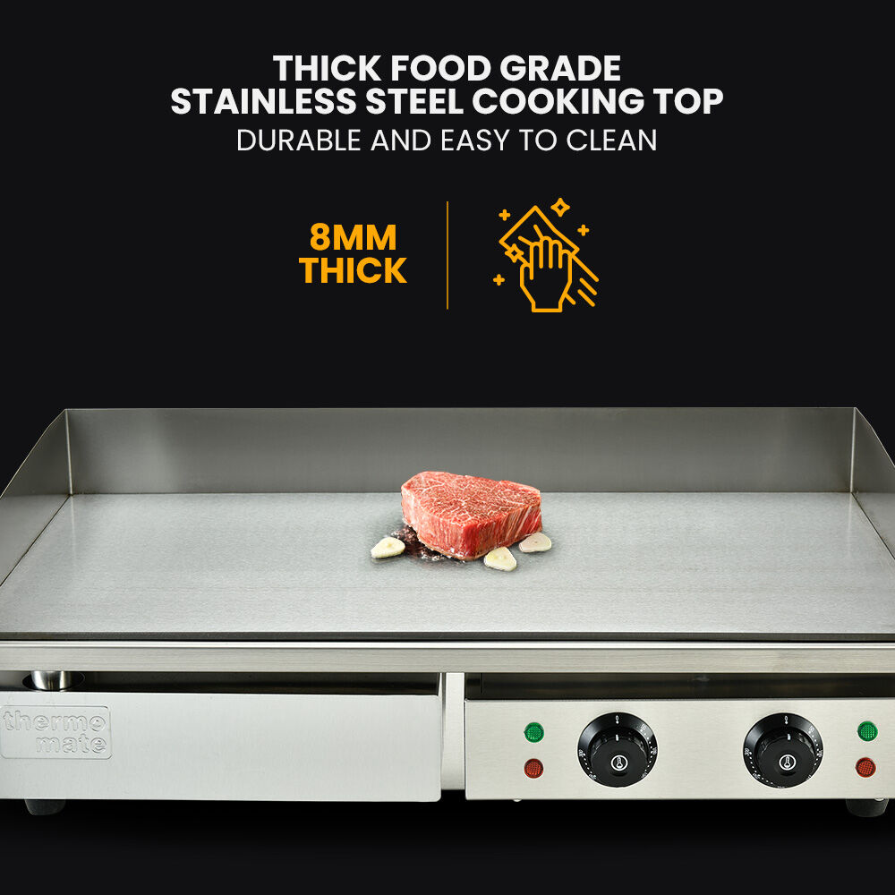 Thermomate Commercial Electric Griddle, 4400W 73x37cm Flat Cooking Surface