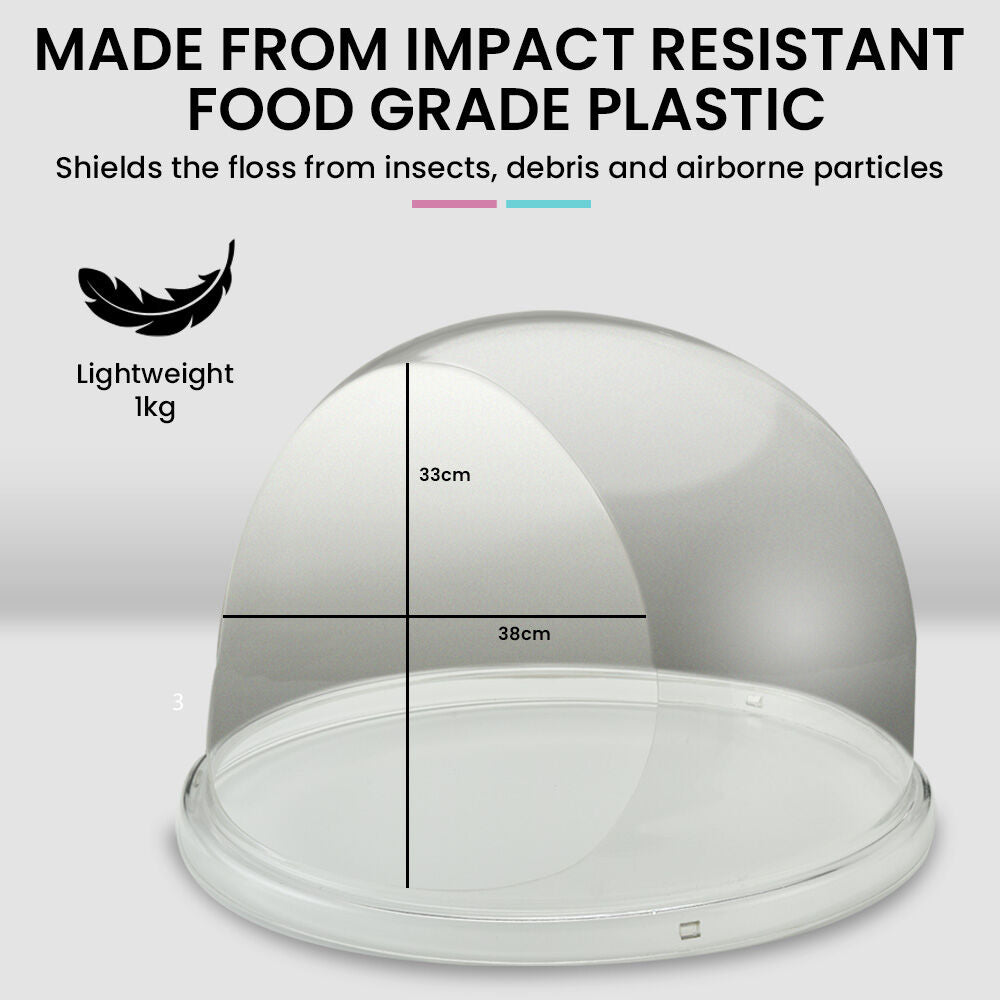 EUROCHEF Commercial Fairy Floss Cotton Candy Maker Machine Bubble Cover 52cm