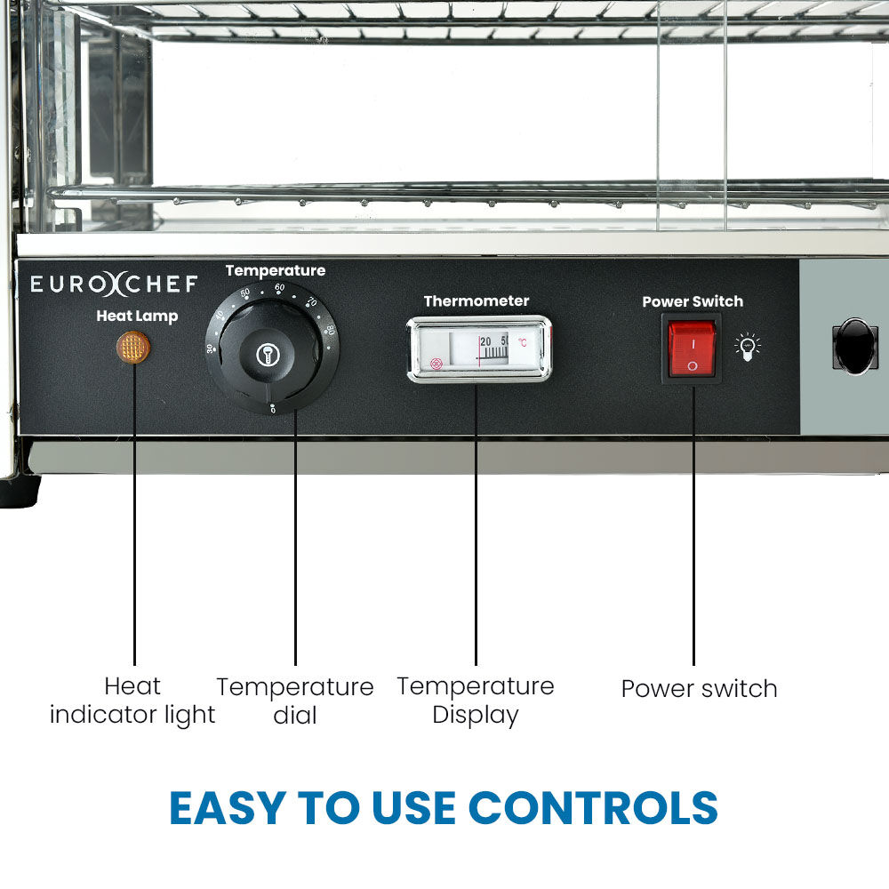 EUROCHEF Electric Food Warmer Display, 1000W, 4-Tier Stainless Steel