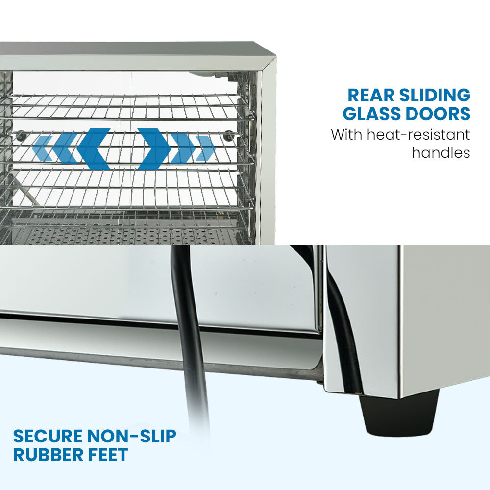 EUROCHEF Electric Food Warmer Display, 1000W, 4-Tier Stainless Steel