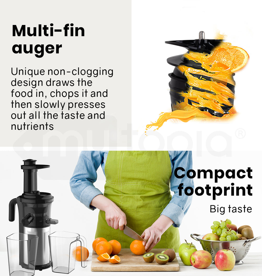 EUROCHEF Cold Press Slow Juicer with Sorbet function, Whole Fruit Chute