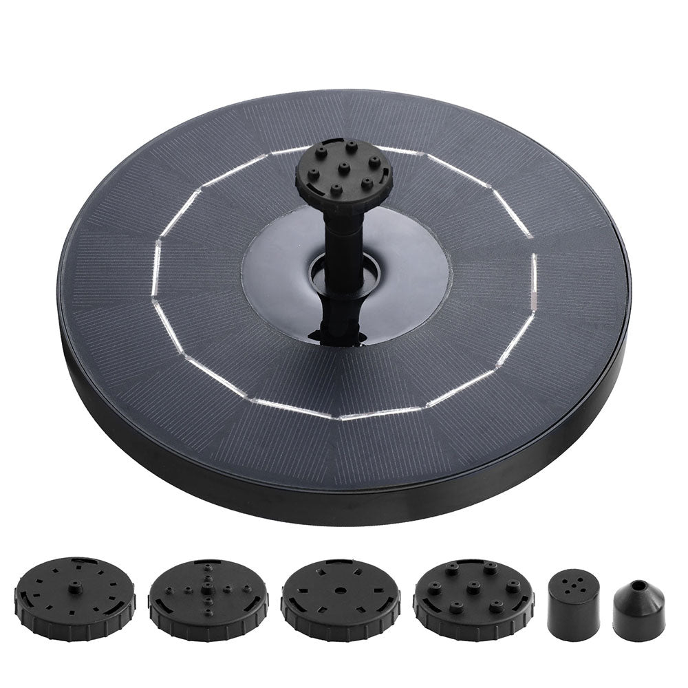 Gardeon Solar-Powered Submersible Fountain Pump with 6 Nozzle Options - 250L/H Flow Rate
