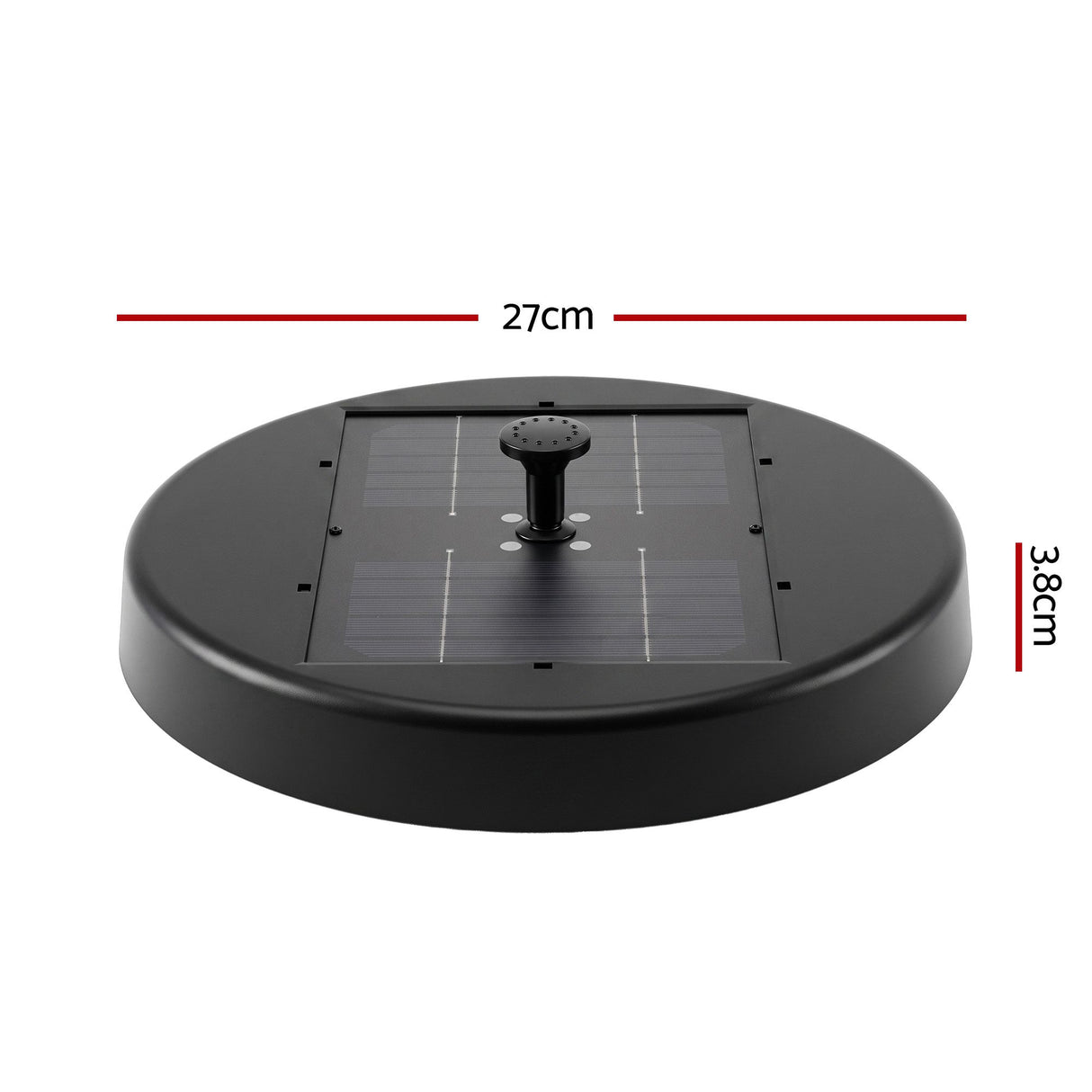 Gardeon Solar Fountain Pumps Bird Bath Battery Backup LED Remote Black 27cm