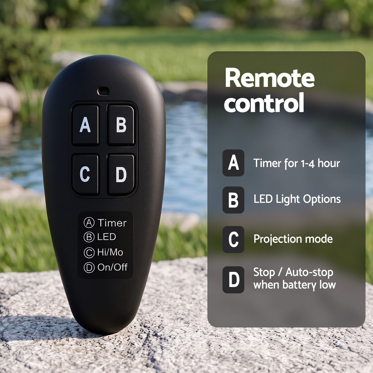 Gardeon Solar Fountain Pumps Bird Bath Battery Backup LED Remote Black 27cm