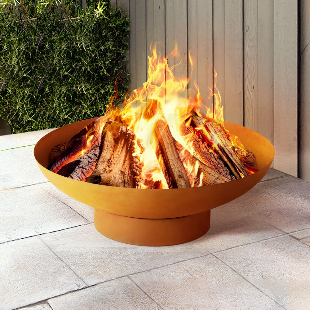 Grillz Fire Pit Iron Bowl 80cm Outdoor Patio Fireplace