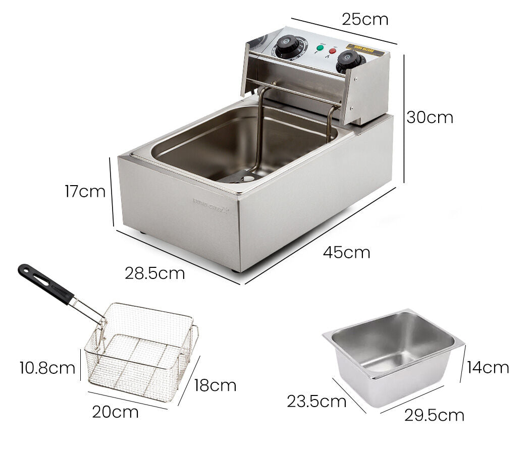 EuroChef Commercial Electric Deep Fryer Frying Basket Chip Cooker Fry Scoop