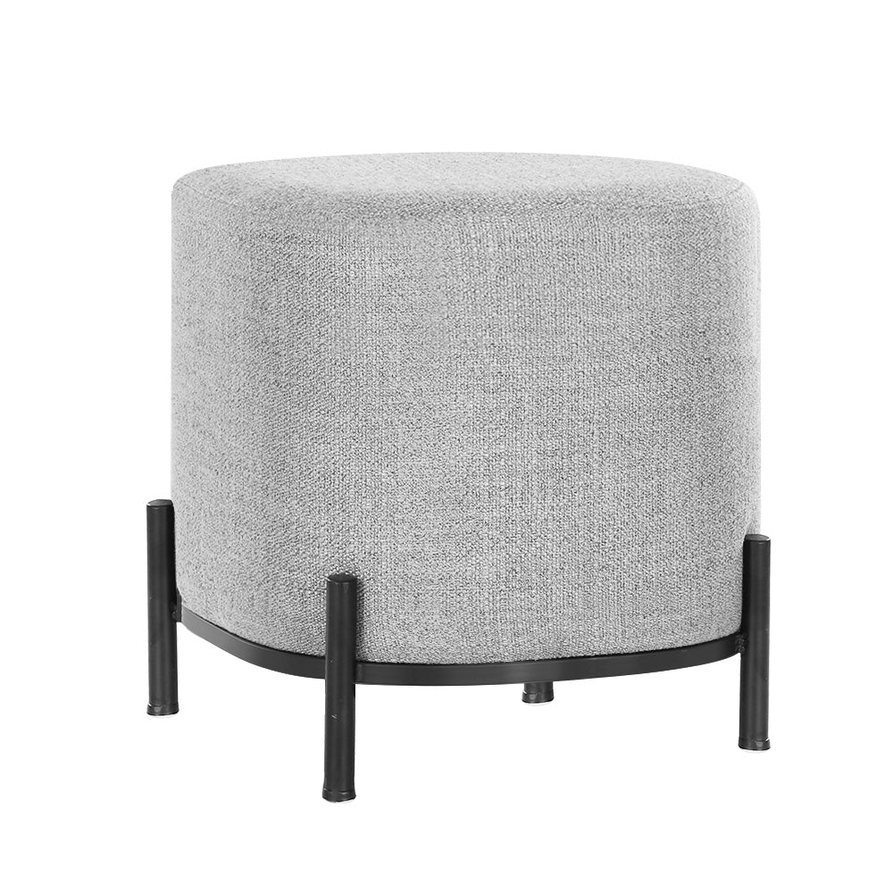 Artiss Gladstone Square Footstool in Grey Linen