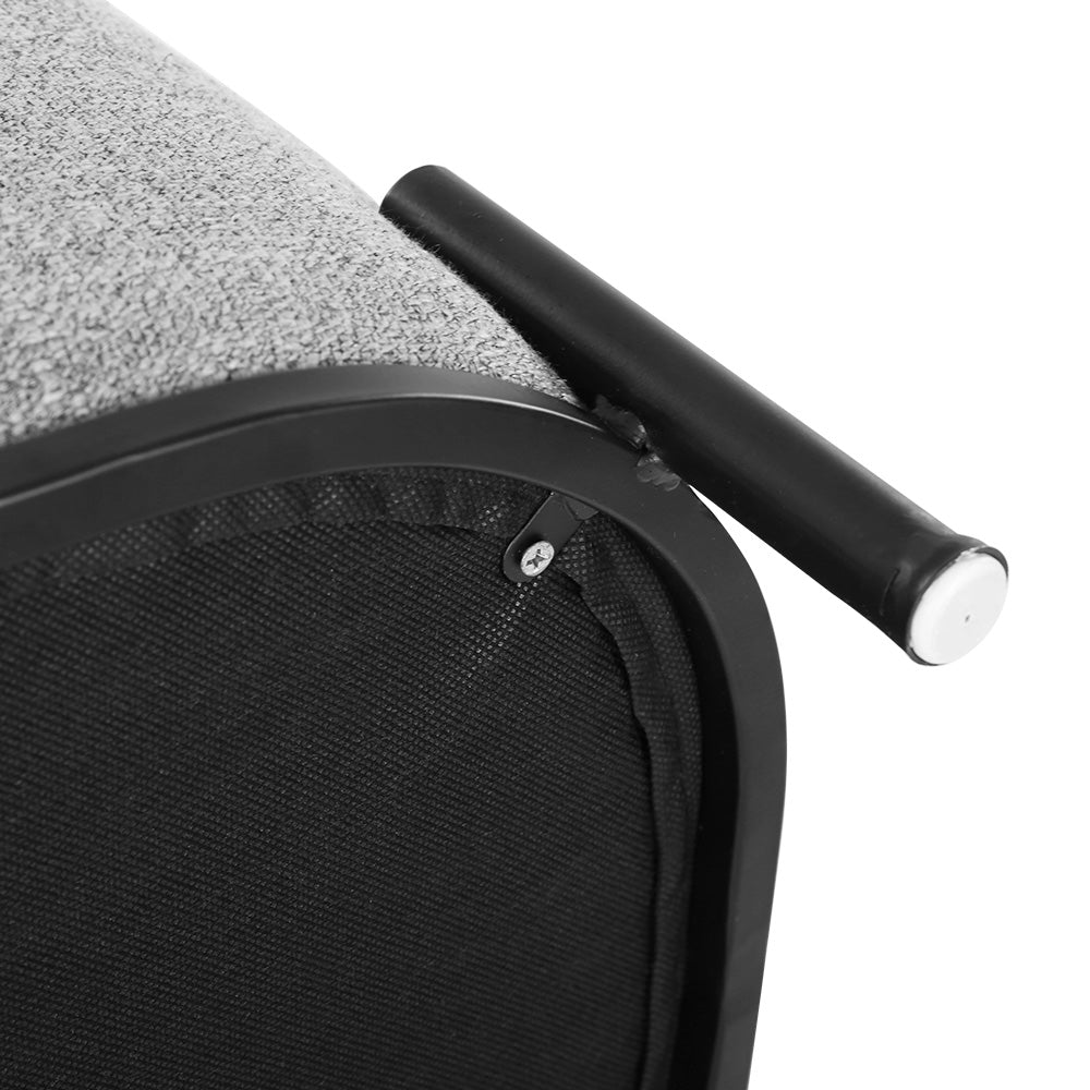 Artiss Gladstone Square Footstool in Grey Linen