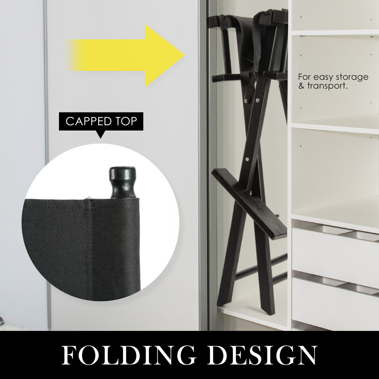 2X 76cm Tall Director Chair - DARK HUMOR