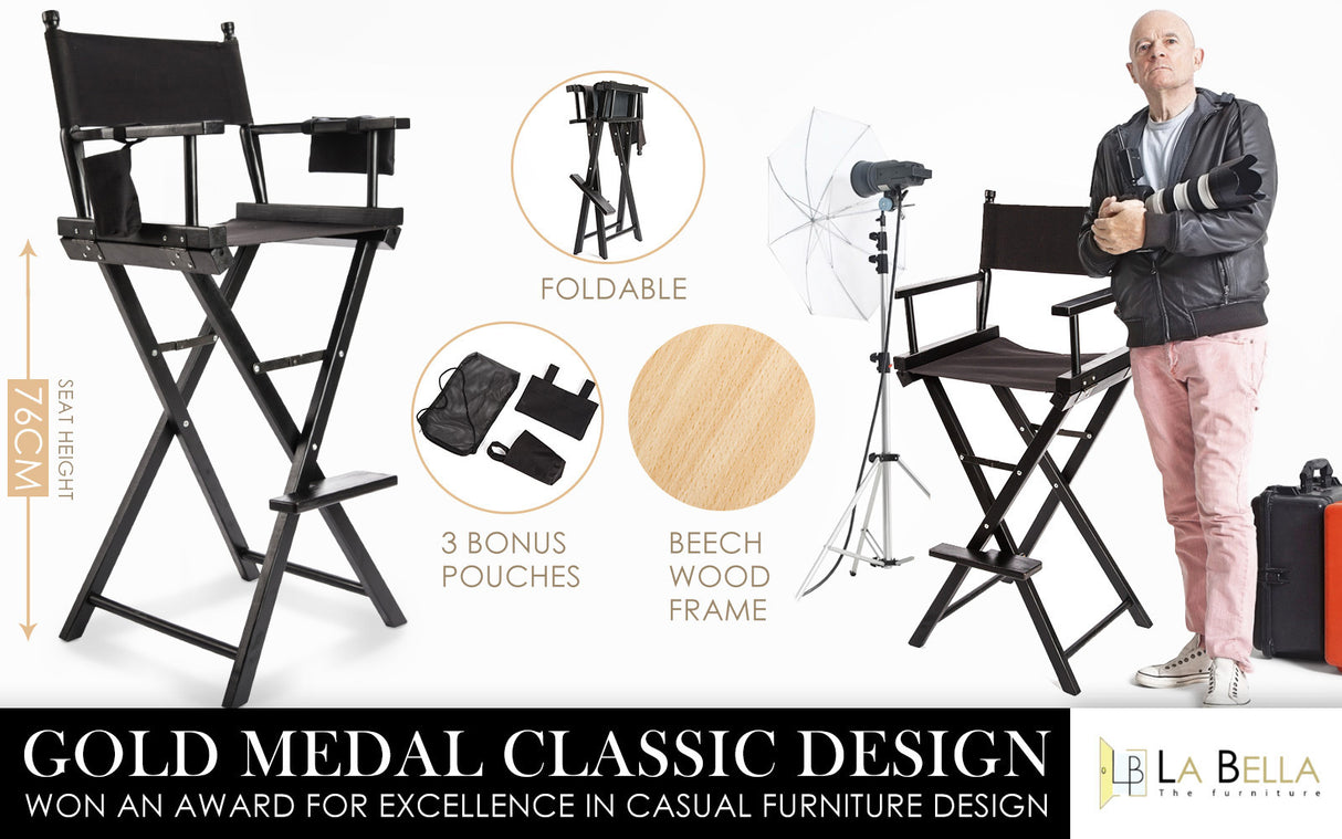 2X 76cm Tall Director Chair - DARK HUMOR