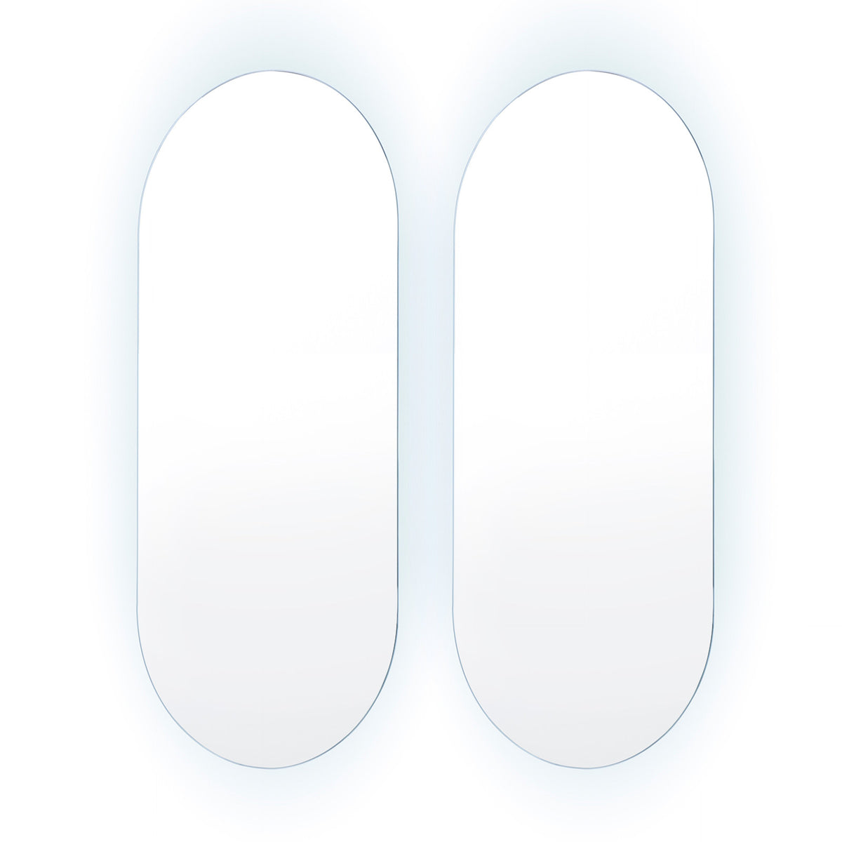 2 Set 45x100cm LED Wall Mirror Oval Bathroom