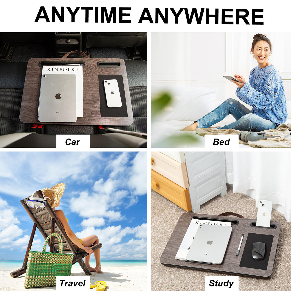 Lap Desk Mousepad - IRON GREY OAK