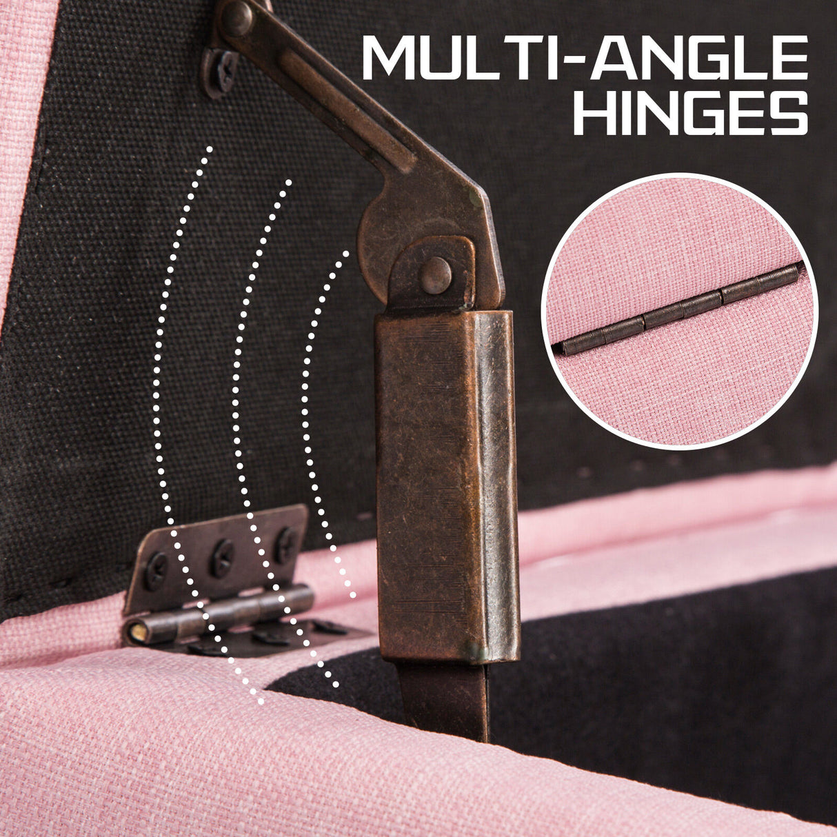 102cm Storage Ottoman Fabric - PINK