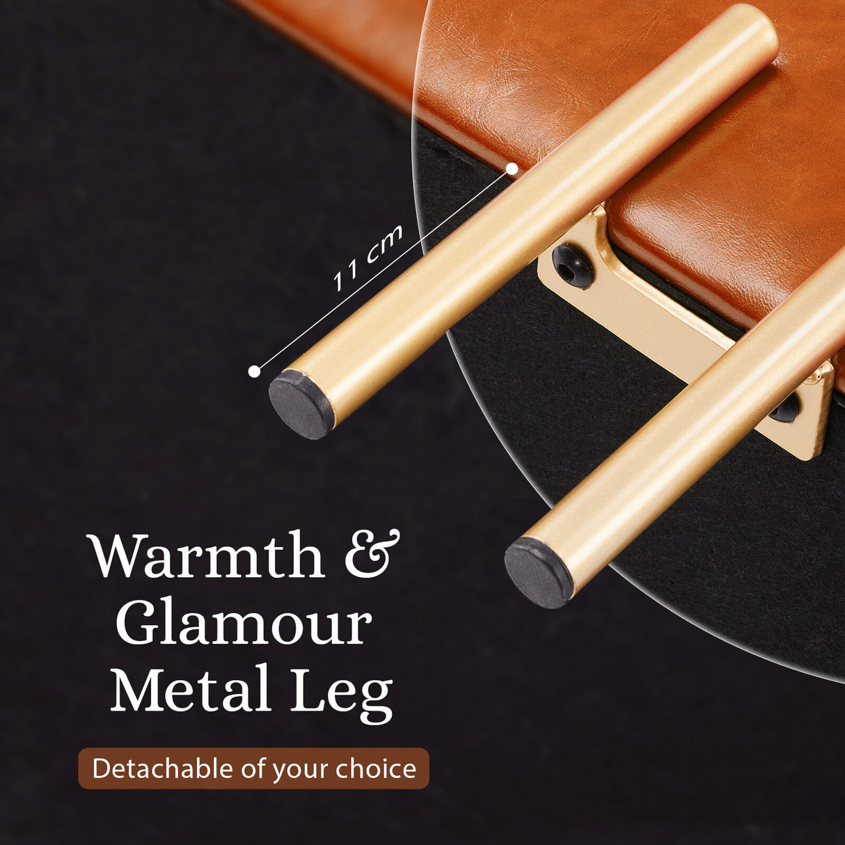 97cm Storage Ottoman PU Leather - BROWN