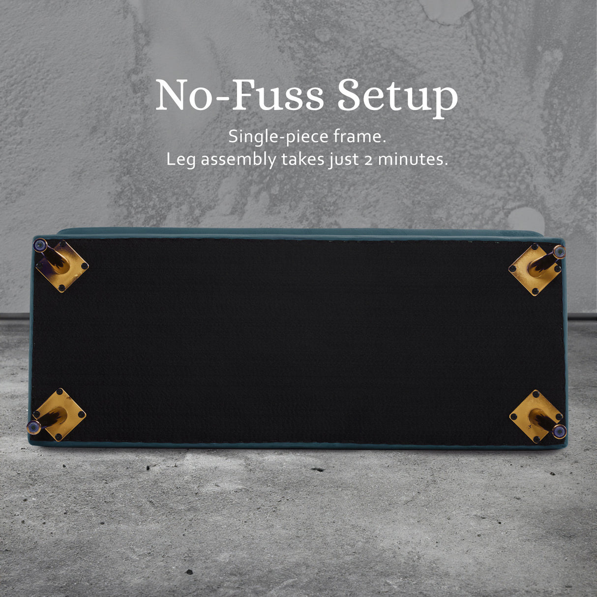 110cm Storage Ottoman Velvet - BLUE