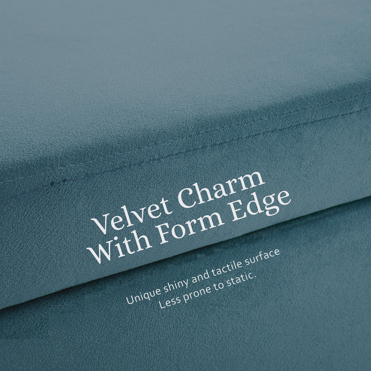 110cm Storage Ottoman Velvet - BLUE