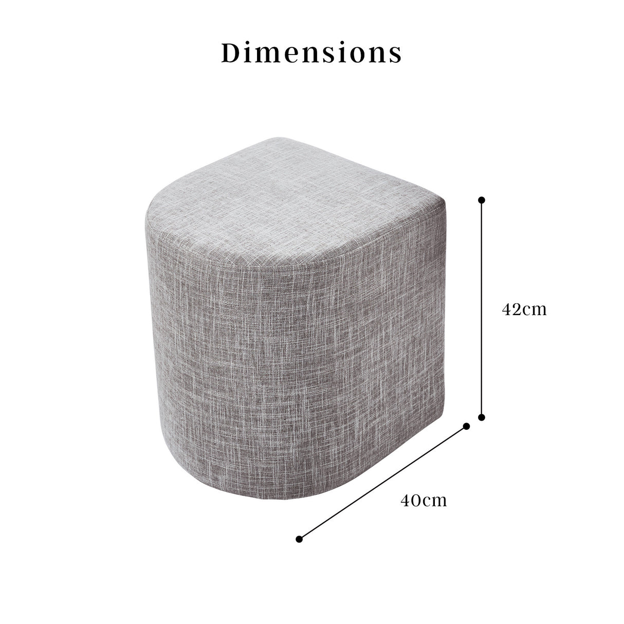 Linen Ottoman Stool - DARK GREY