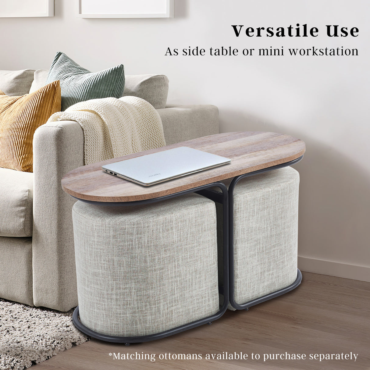 Oval Coffee Table Wood Top - Brown