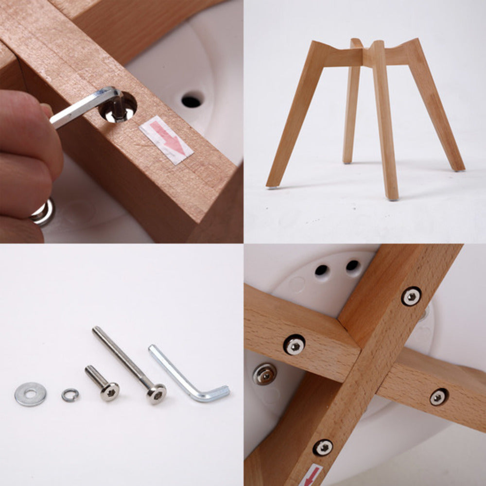 2X Padded Seat Dining Chair - WHITE