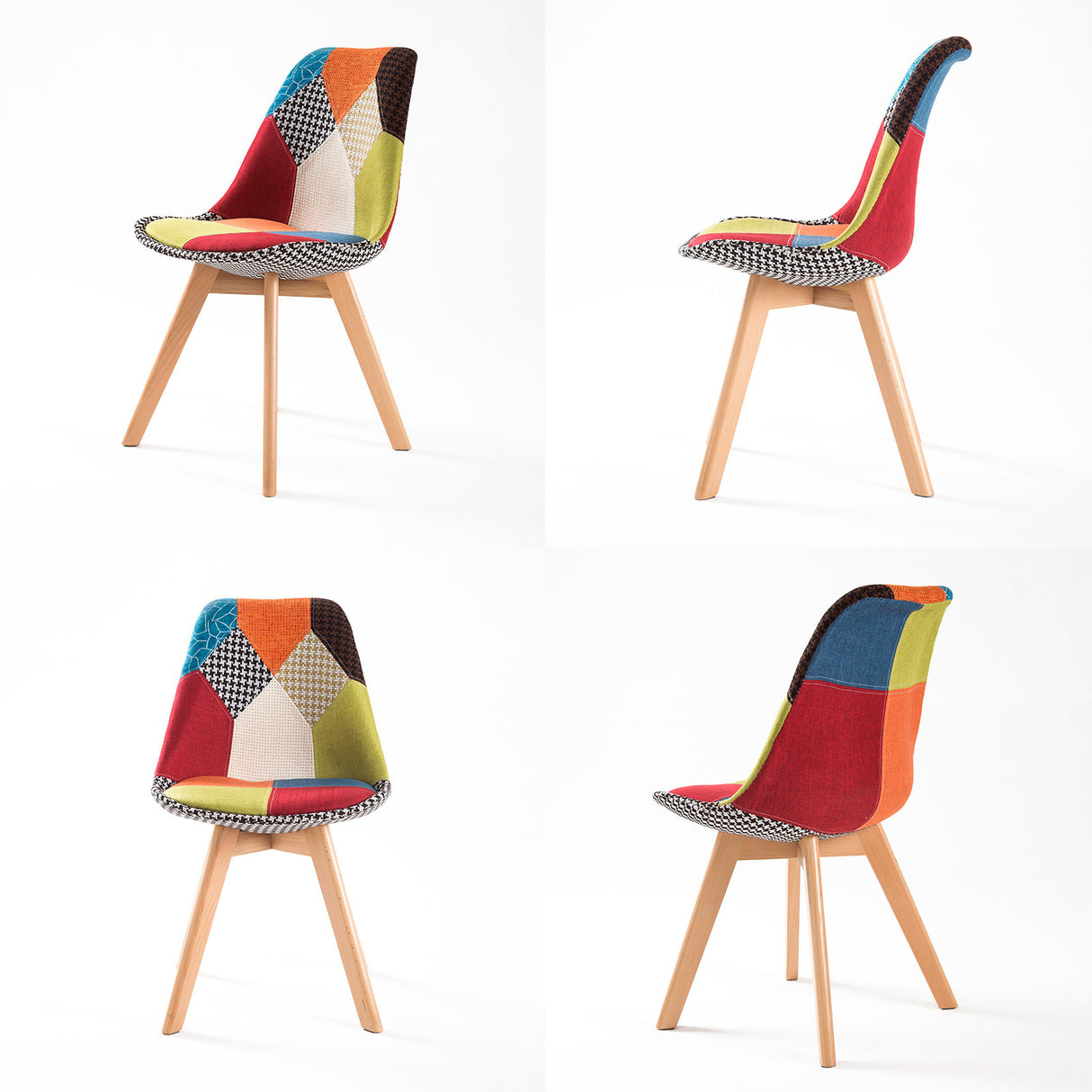 2X Padded Seat Dining Chair Fabric - MULTI