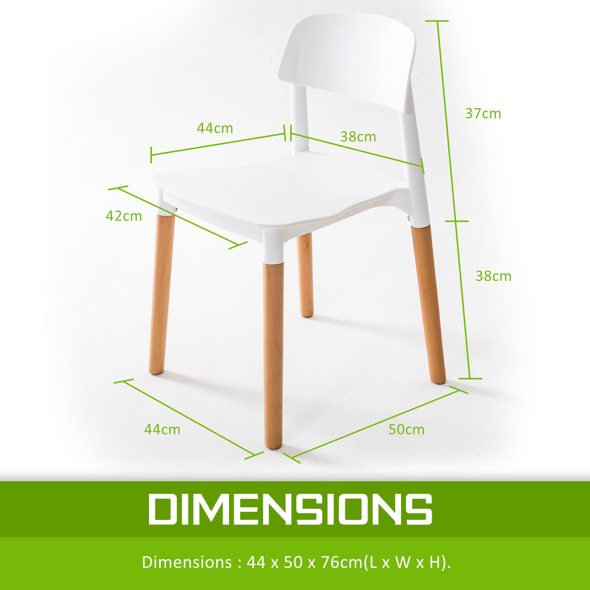 2X Belloch Stackable Dining Chair - WHITE